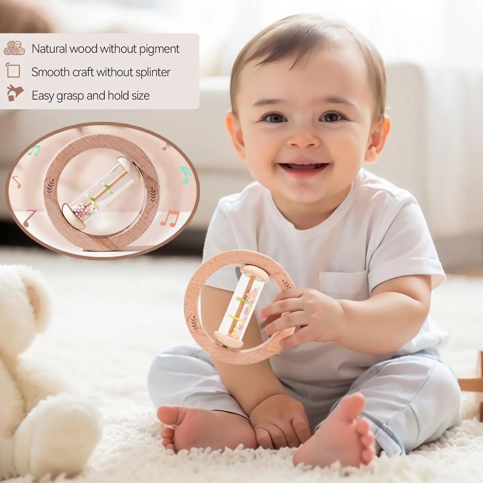 

Дождевая палочка, музыкальная игрушка, детская погремушка, сенсорная ручка, развивающая игрушка, развивающая игра для координации глаз для мальчиков и девочек