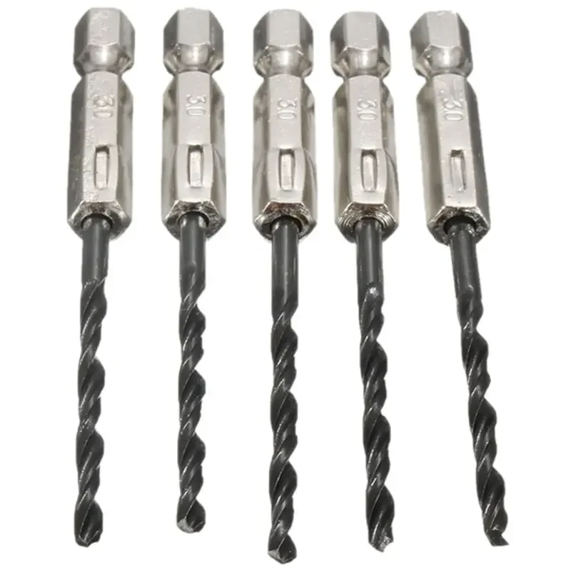 3mm 4mm 5mm Metal Wood Drilling High Speed Steel Nitrogen Hexagonal Hex Handle Drills Bits Quick Change 1 4 Inch Hex Shank