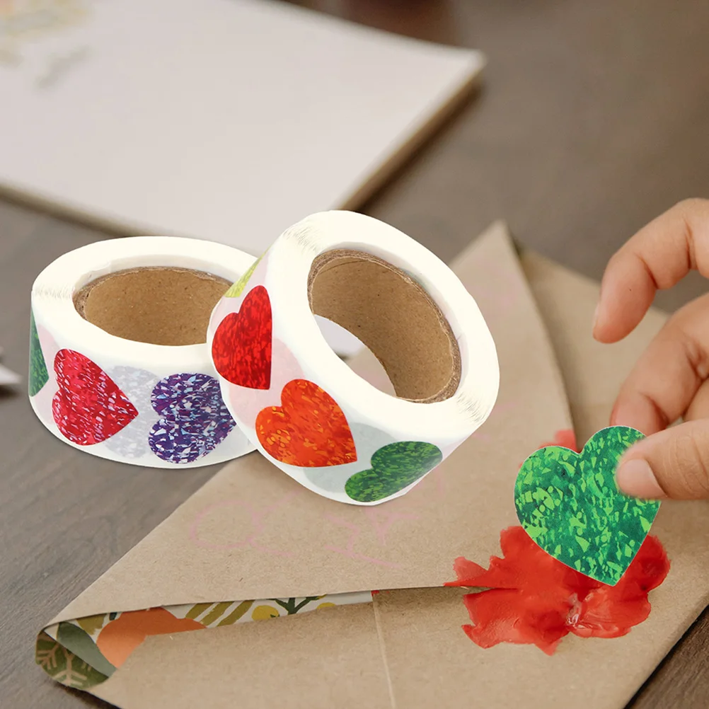 1000 pcs Heart Shape Stickers Creative Multipurpose Paper Stickers For Gift Packaging Wedding Valentine'S Day Mother'S Day