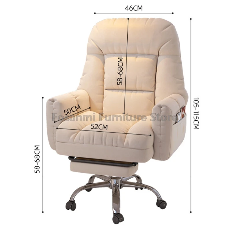 كرسي كمبيوتر مريح من القماش التكنولوجي مع مسند للذراعين قابل للتعديل للمنزل الناعم كرسي مكتب مريح واسع دوار #6