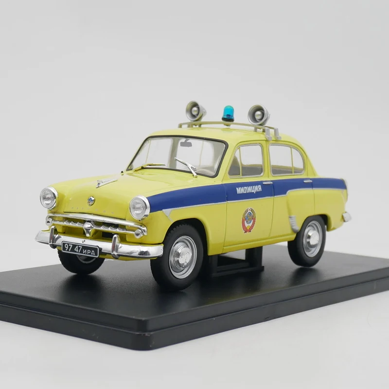 Diecast IXO 1:24 Scale Moskvich 407 Police Car Alloy Collectible Toy Gift Souvenir Display Ornament