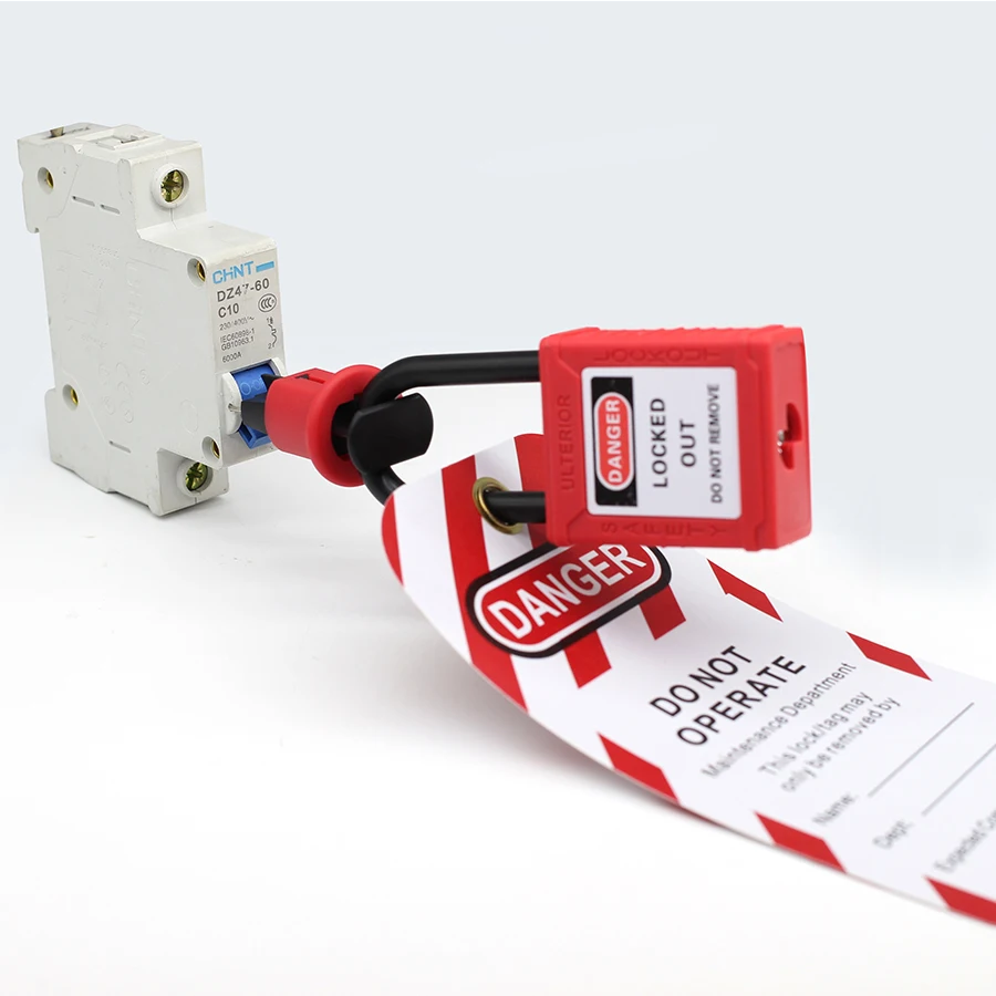 Electrical safety lockout minicircuit breaker lock MCB lockout with free tag and safety padlock loto tagout device Tagout