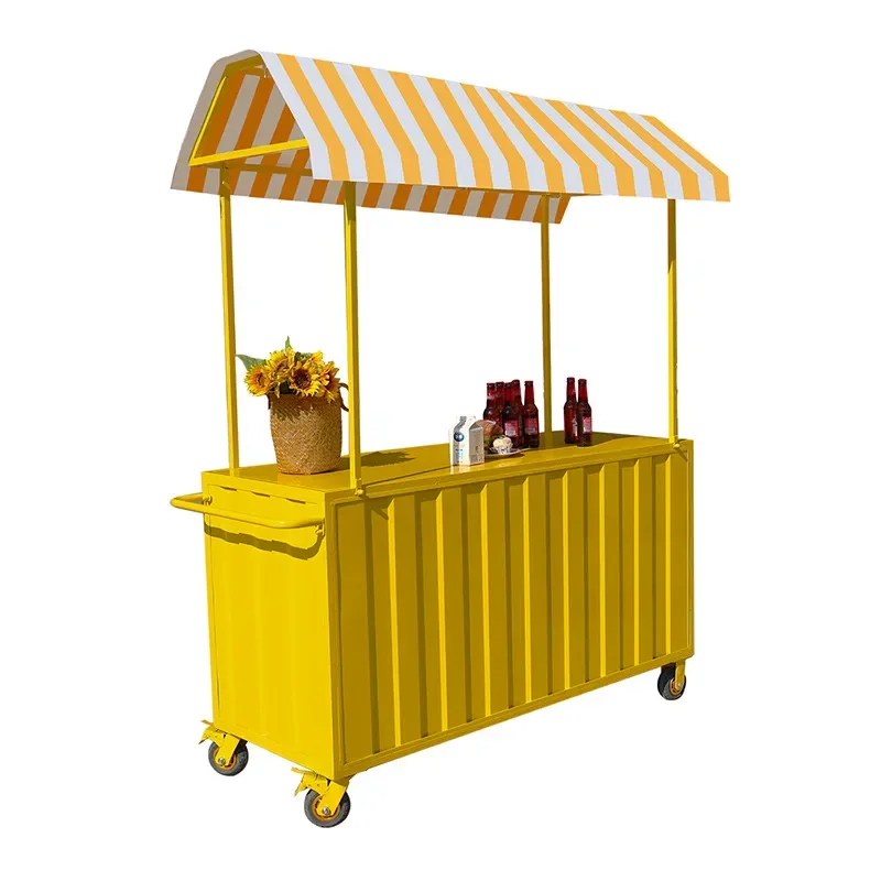 Portable Outdoor Food Cart Mobile Vending Stall for Night Market Festival Mall Promotion Simple Design Trolley
