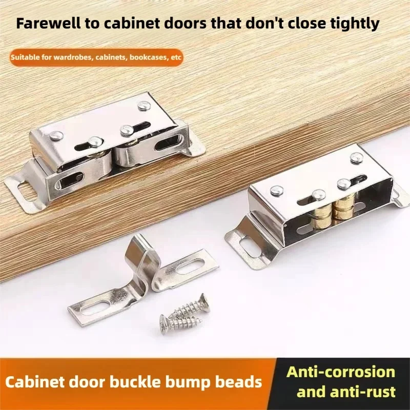 Stainless Steel Cabinet Door Magnetic Suction Bead 5/10 Sets, Strong Switch Invisible Press Closure Hardware Accessories