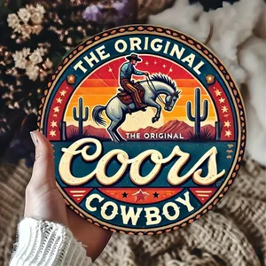 빈티지 쿠어 카우보이 알루미늄 금속 벽 예술 표지판 8x8 인치 침실 부엌 식당 골동품 아메리카나 장식 8 최고의 영업 서부 방 장식 - №5