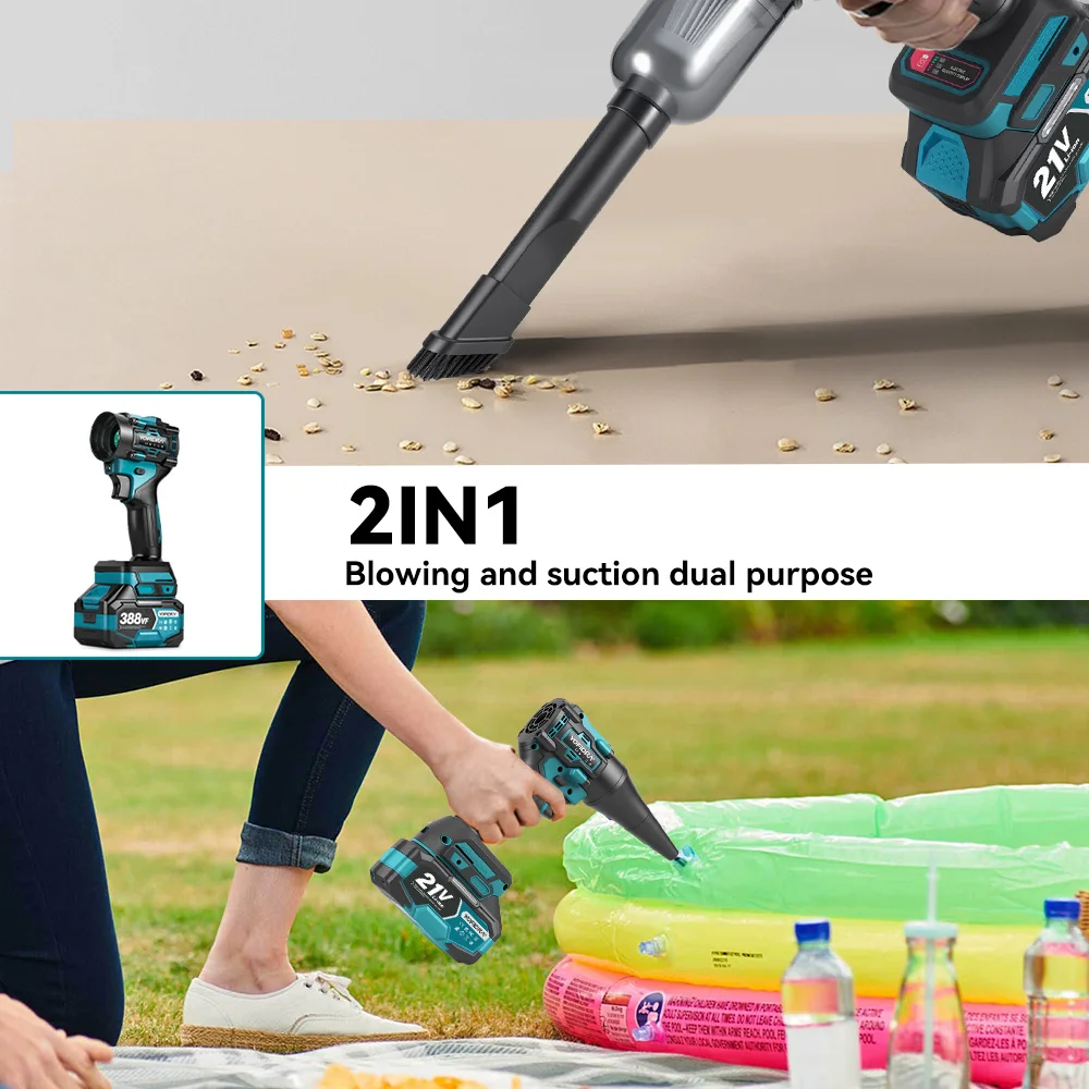 YOFIDRA 2-in-1 Bürstenloser Turbo-Gebläseventilator & Staubsauger 80000RPM Handgehaltenes Staubblasgerät für Makita 21V Akku – Detail 13