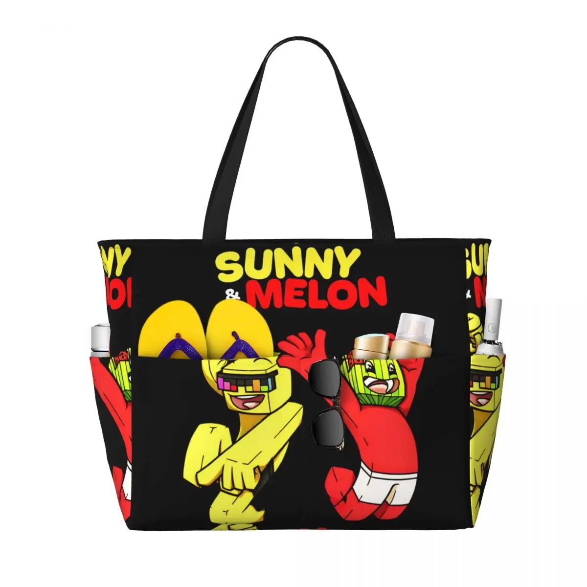 

Sunny And Melon Beach Tote Bag Sport Gym Yoga Duffle Large Tote Bag Women Travel Bag Fitness bag