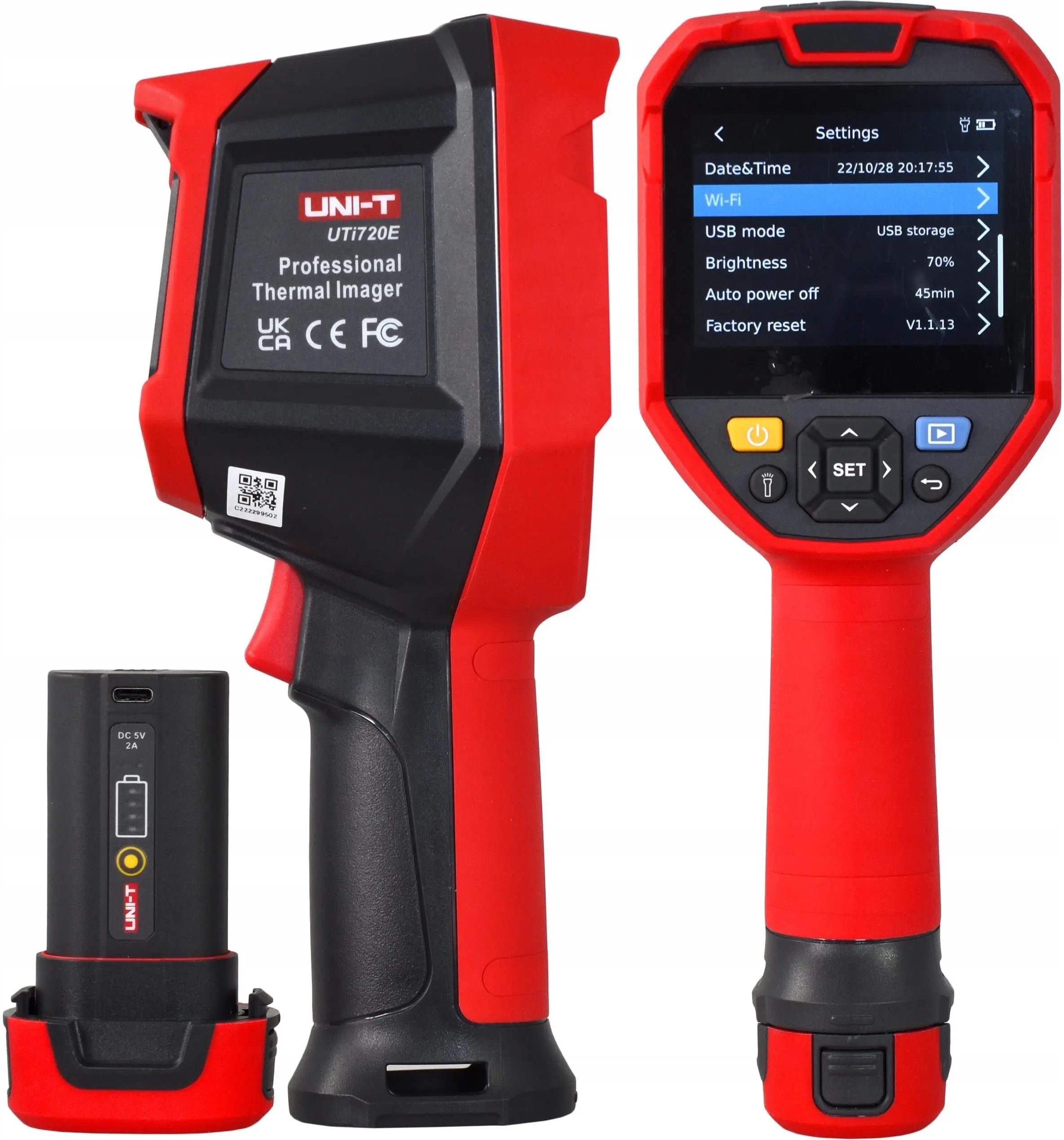 Тепловая камера UNi-T UTi720E + комбинированный макрообъектив UT‐Z003 |   Wi‐Fi ИК-изображение, 3,5′′ IPS, 5200 мАч, –20 ℃ ~550 ℃ , Многорежимный, IP54