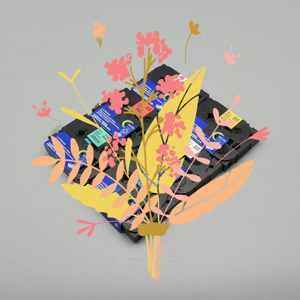 

5PK Label Tape for P3100 E1000 Pro Ribbon Label Maker Printer Black on White TZe-231 TZe-631 Compatible for Brother P-touch