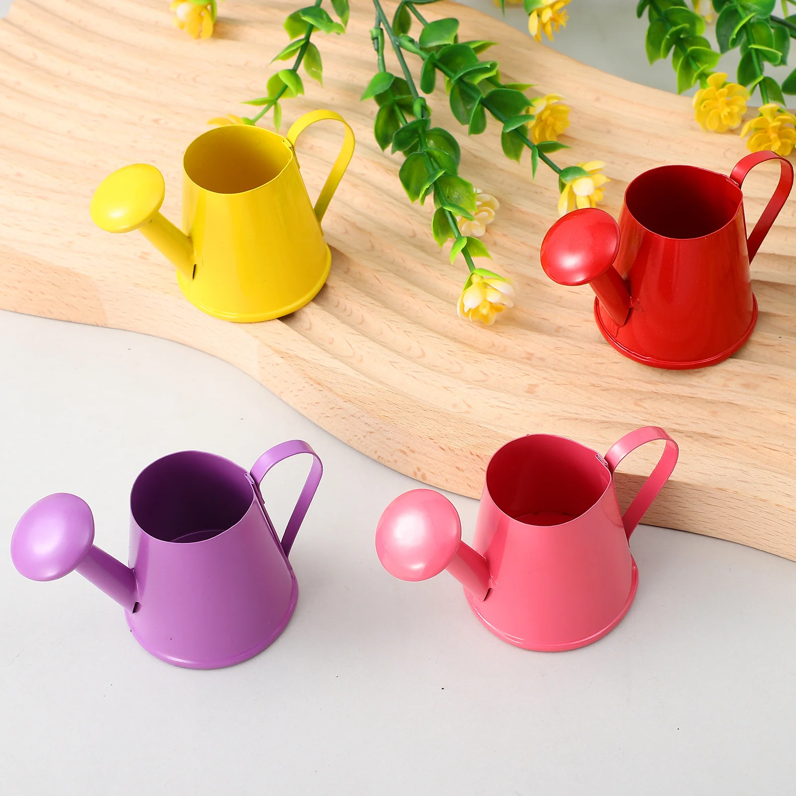 12Pcs Kids Watering Cans Small Iron Mini Watering Can Bath Sprinkler Photo Props Garden Indoor Decorative Sprinkler Toys
