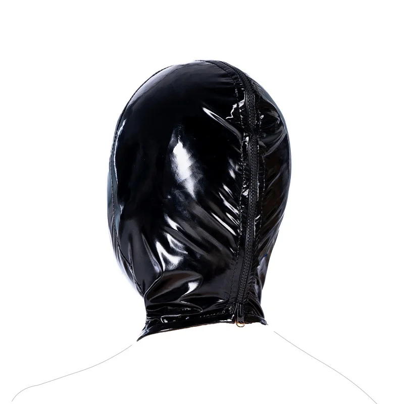 Cosplay Mask Soft Glossy Leather Full Cover Hood with Zipper Anime Halloween Party Carnival Costume Props Stage Performance Mask