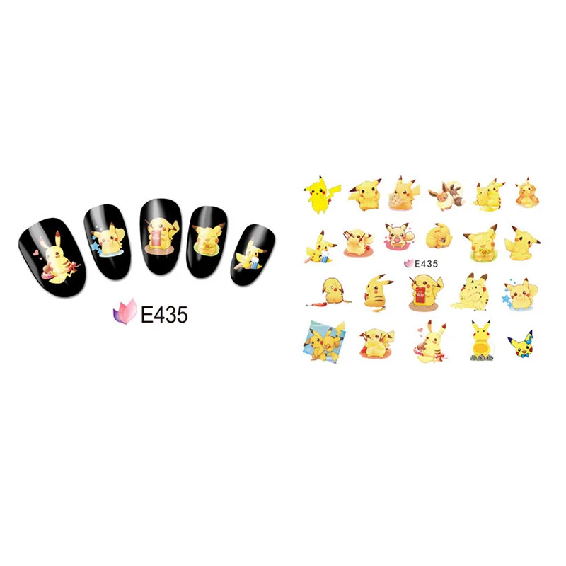 Pokemon Pikachu Nail Art Sticker Straight Curved Liner Striped Tape Wrapped Geometric Ornament Cartoon Nail Art 10pcs/Set