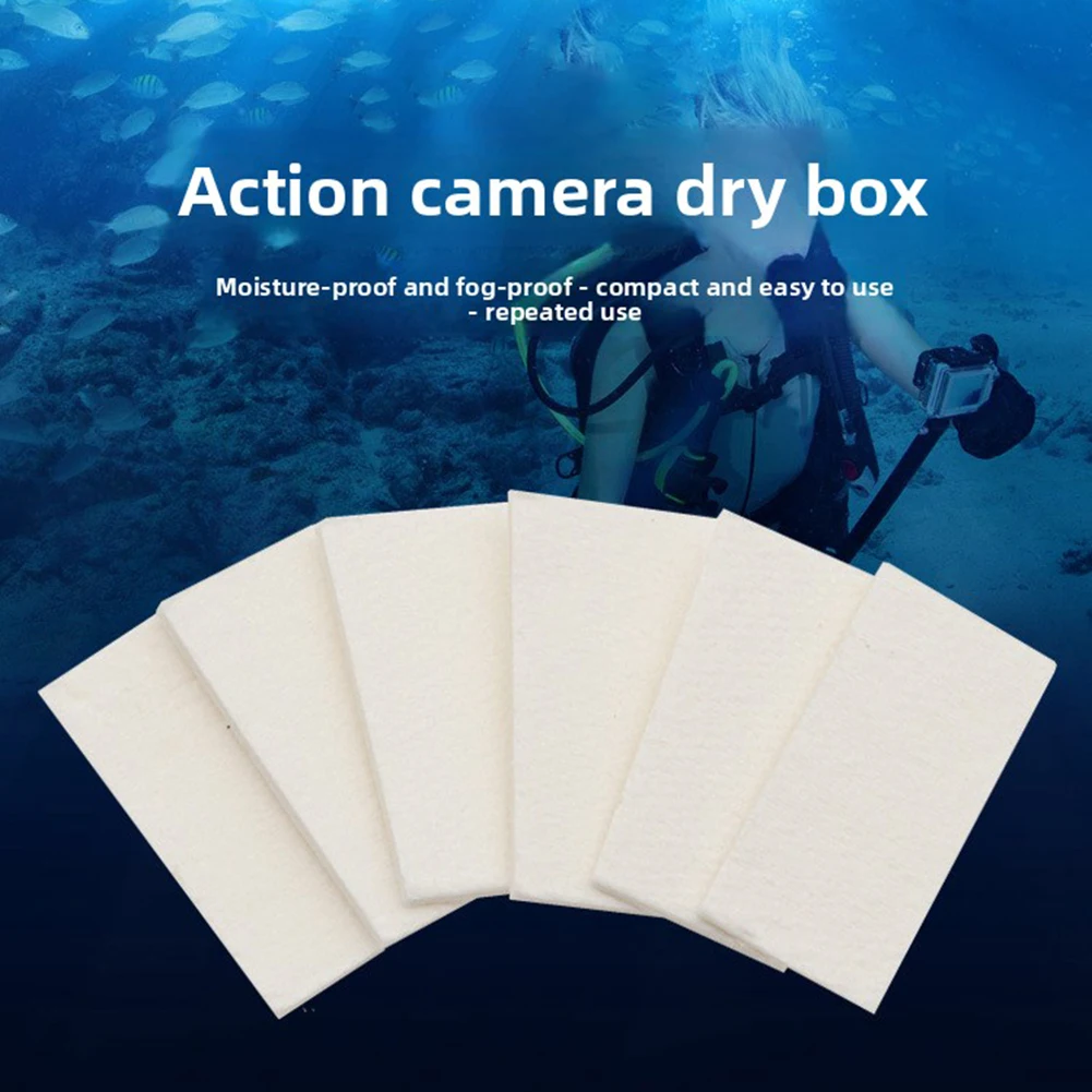 

10pcs Sports Camera Dry Inserts Reusable Moisture Absorbing Strips Waterproof Shell Anti Fog Sheet For Sports Camera Parts