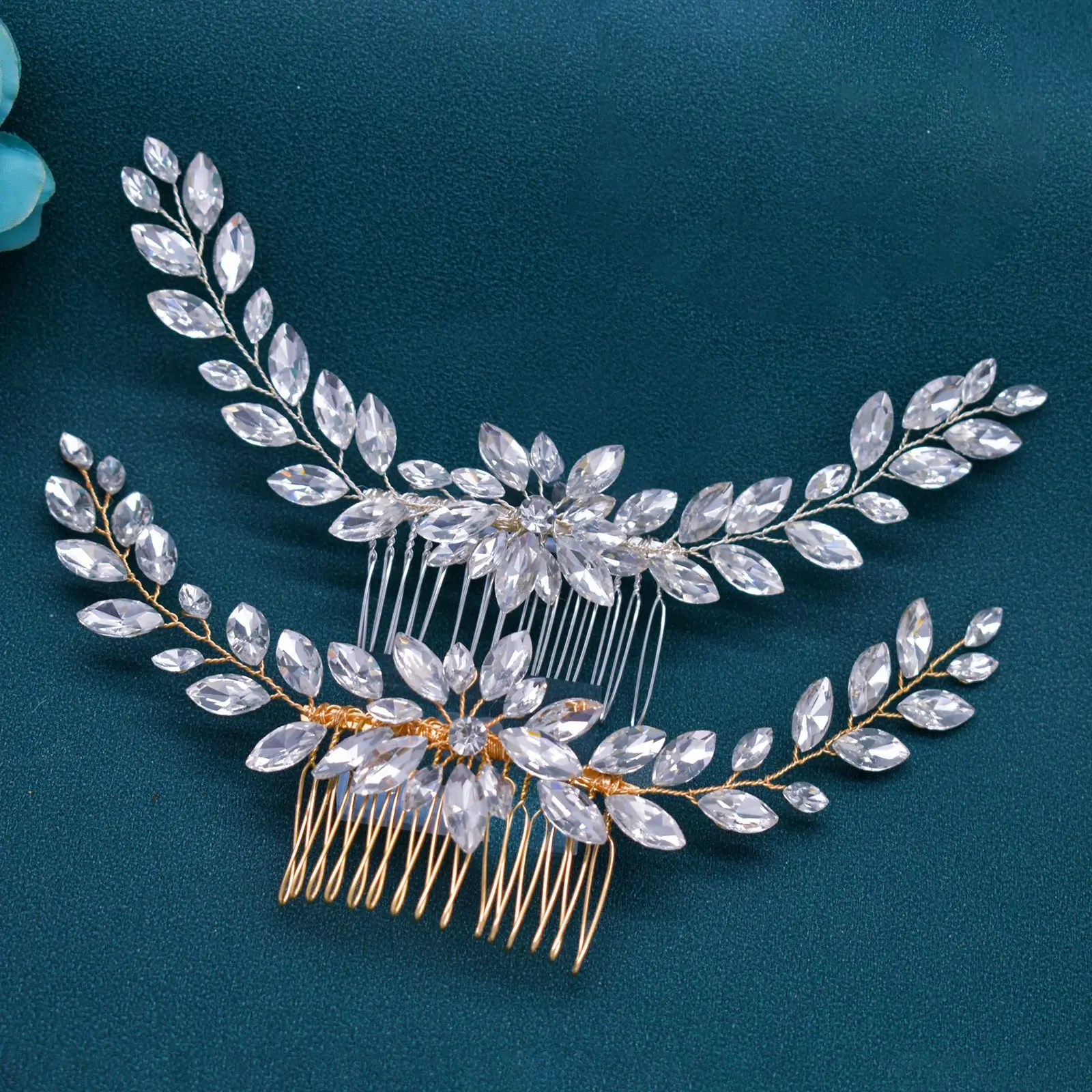 

Bridal Headwear Rhinestone Side Coiled Hair With Comb Handcrafted Wedding Style Accessories