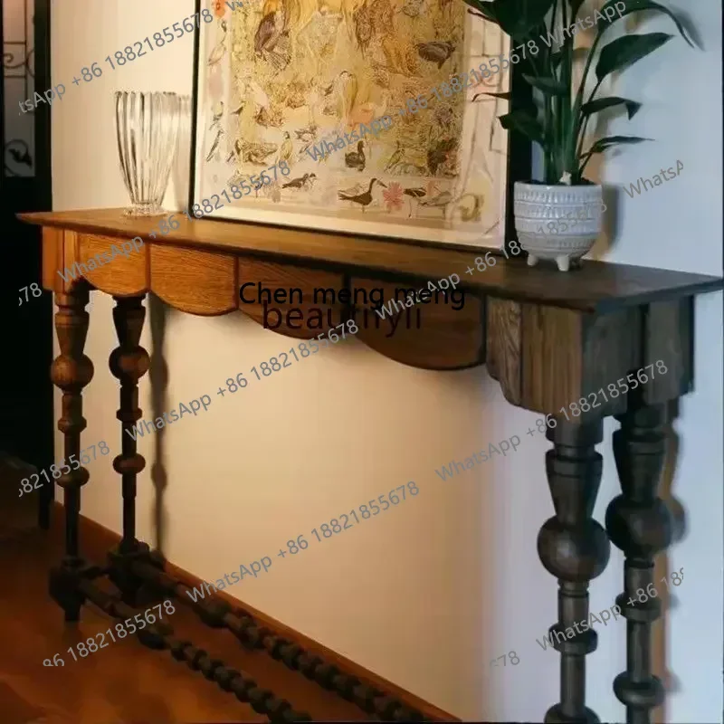 New arrive American solid wood entrance cabinet French medieval retro, entrance table sofa, side table end view table