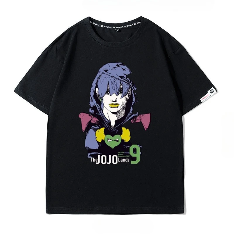 

JoJo Bizarre Adventure TShirt Summer Hip Hop Streetwear T-shirt Anime Print Cotton Casual Short Sleeve Fan Gifts