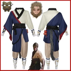 Monkey King Cosplay Costume Game Black Myth Wu kong Role Playing Kids Adults Sets Party Halloween Wukong Mask Latex COS Props