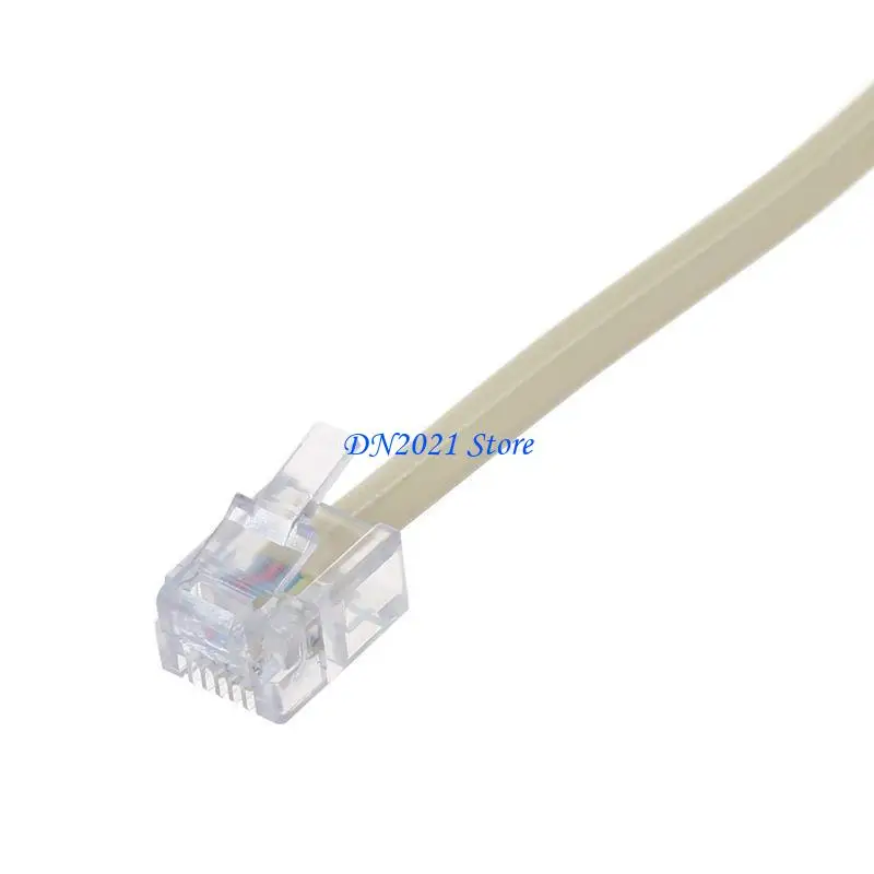 F3KE 1 Male 2 Way feminino 6p4C RJ11 Telefone Modular Line Splitter Adaptador