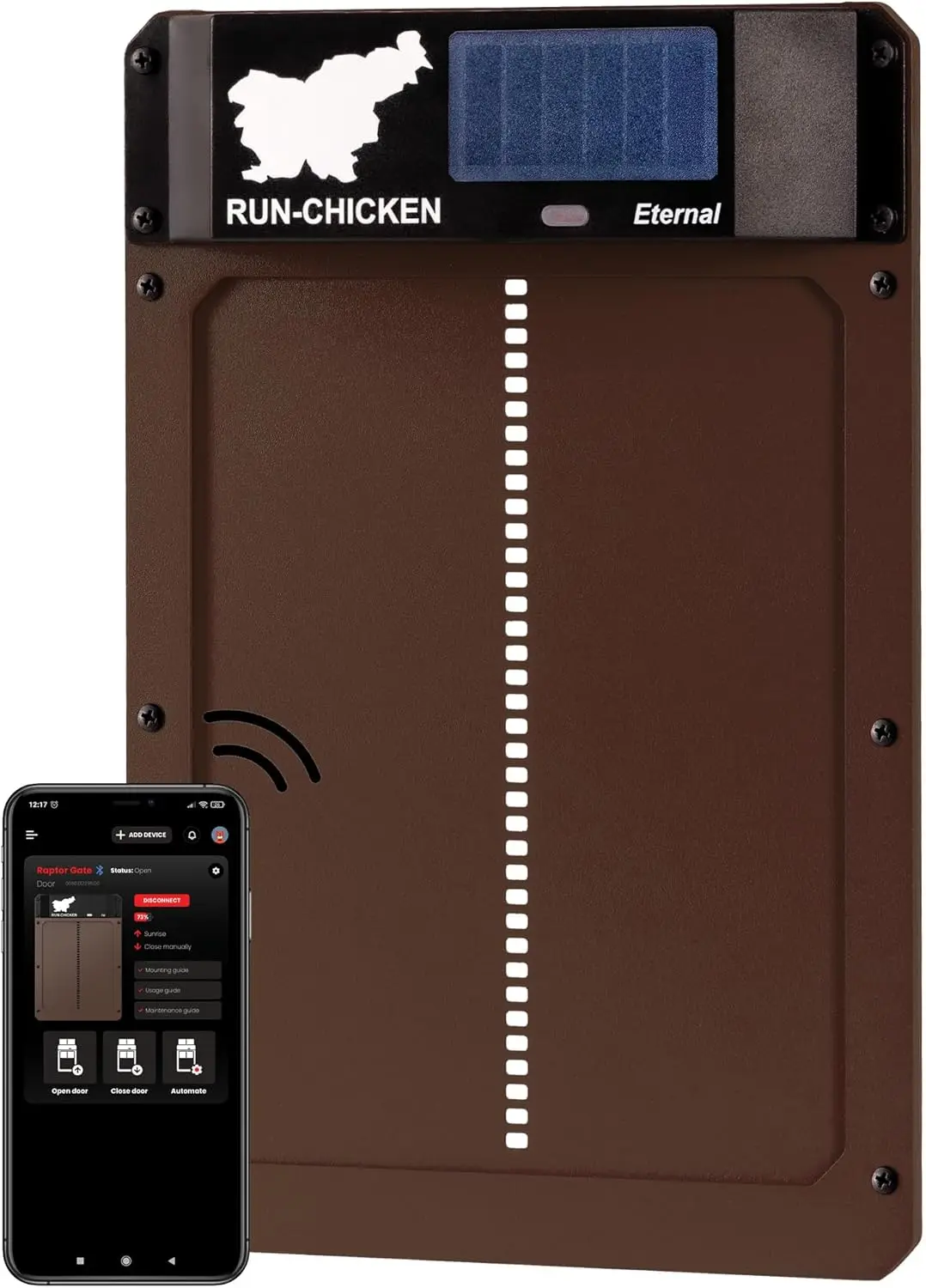

Solar Automatic Chicken Coop Door with Timer Control, Weatherproof Aluminum, Easy Install