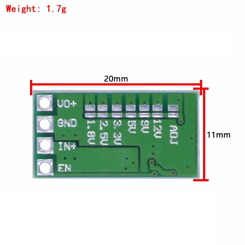 Ultra-Small Size DC-DC Step Down Power Supply Module 3A Buck Converter Adjustable 1.8V 2.5V 3.3V 5V 9V 12V