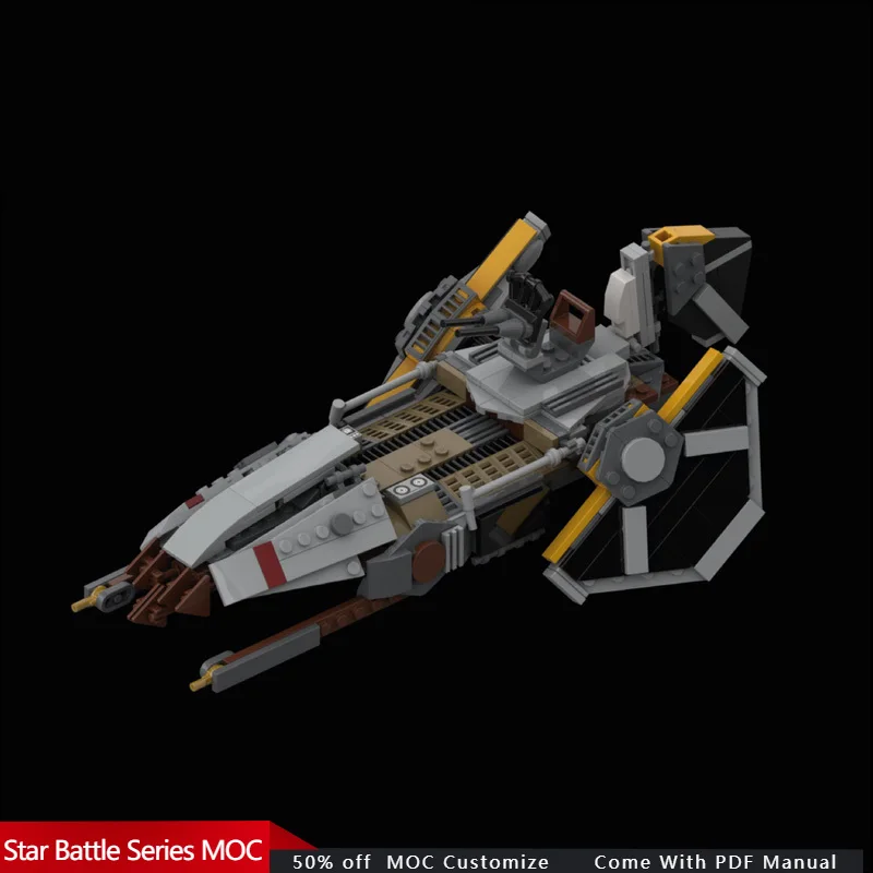 

407 шт., звезда, потертости Warbird Skiff Commison MOC, модульный строительный блок, простая технология, игрушка для мальчиков «сделай сам», Рождественский подарок