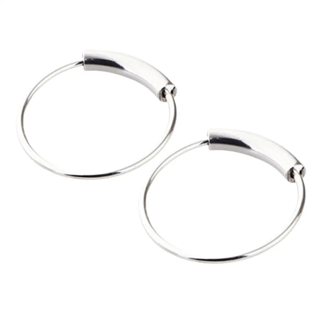 2-6pack 2pcs Nose Ring Nose Hoop Tragus Ear Piercing Steel Ring 6mm Silver