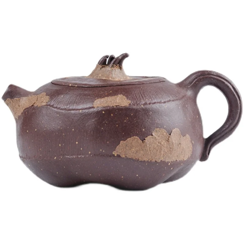 Yixing Bionic Purple Sand Teapot Handmade Single Flower Chinese Water Chestnut Pot Mini Small Capacity Purple Sand Tea Set Littl