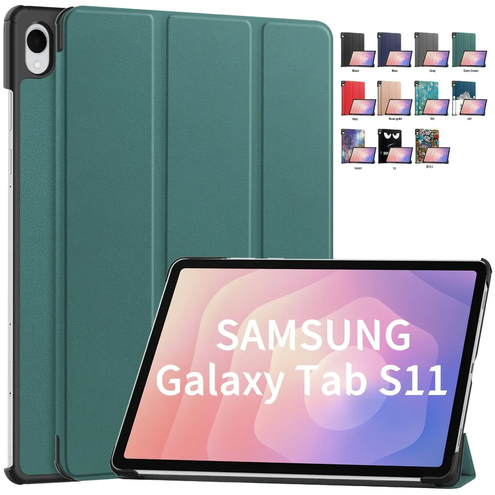 

For Samsung Galaxy Tab S11 11 inch 2025 Tri-Folding Flip Stand Case For Galaxy Tab S11 5G SM-X730/SM-X736 with Auto Sleep Cover