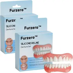 Silicone Dentadura Dentadura Set, silicone, dentes macios, instantâneos, corrigir o seu sorriso em poucos minutos, dentes instantâneos