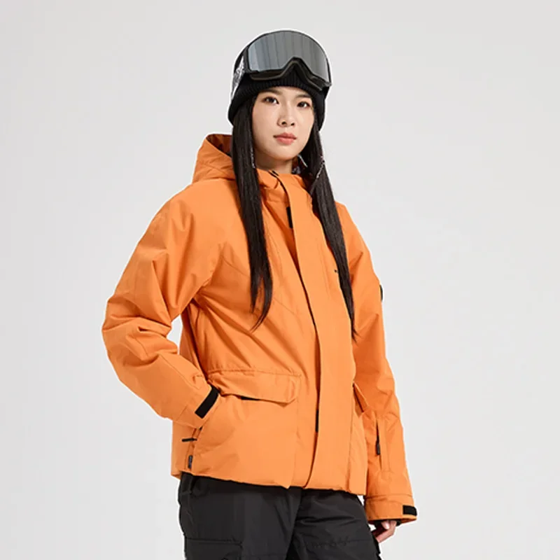 

New Winter Outdoor Skiing Clothes Women Windproof Warm Breathable Skiing Jacket Men Loose Sports Leisure Hooded Skiing Top
