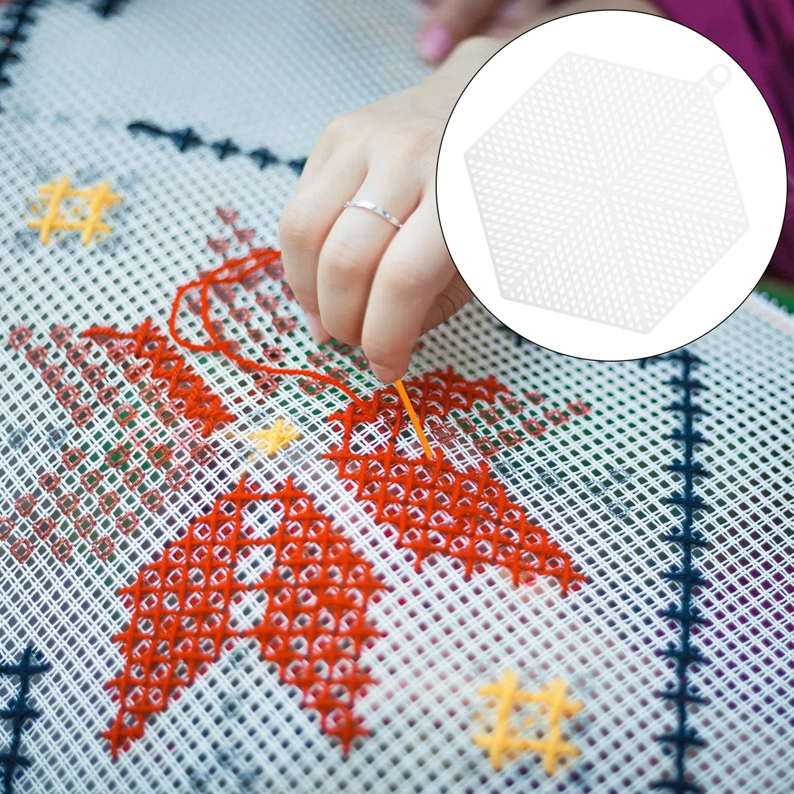 Embroidery Sheet - 10Pcs White Plastic Mesh Sheets 3D