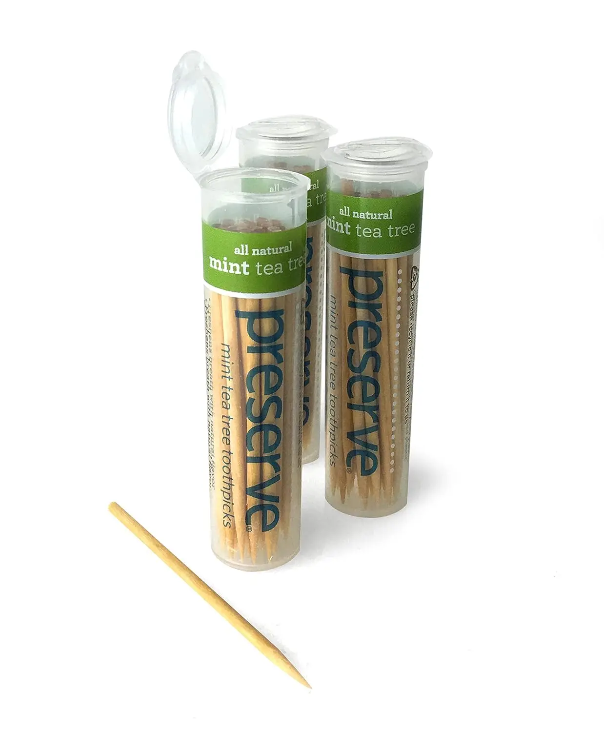 

Toothpicks Refreshing Natural Mint Tea Tree Flavored Toothpicks for Fresh Breath Teeth & Gums - Sustainably Harvested Birch