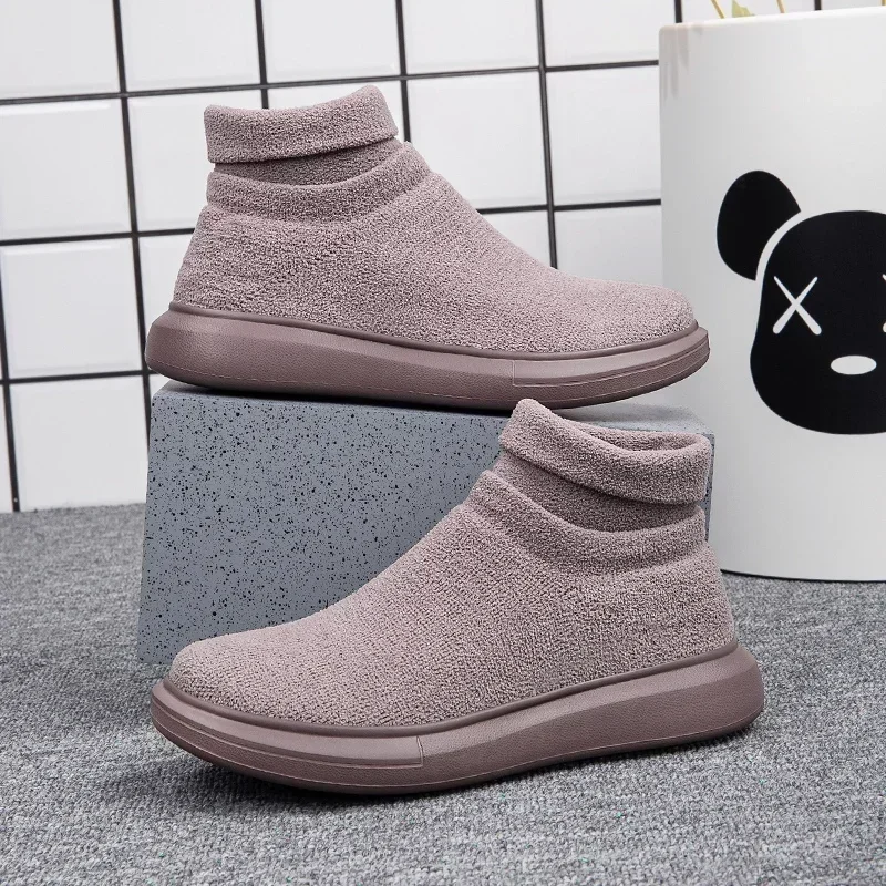 Warm Cotton Lightweight Anti Slip Shoes for Couples, Fashionable Mesh Socks, and Casual Shoes 2024 New Edition