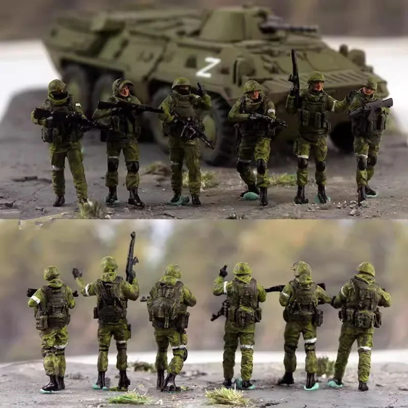 1:72 Scale Model 6pcs Special Operations Russian Inspection Team Soldier Action Figure Accessory Toy DIY Scene Doll Collection