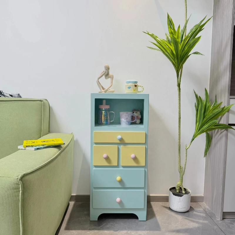 

Dopamine Internet celebrity living room sofa side cabinet cream ins wind bedroom wall bucket cabinet size apartment storage