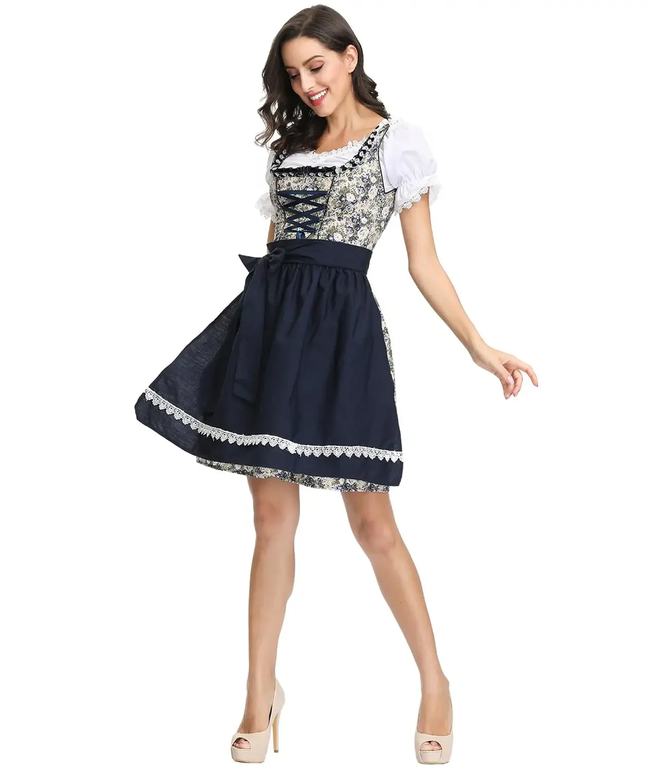 Costume traditionnel de la fête de la bière bavaroise allemande, motif de fleurs, tenue de vêtements, robe Dirndl, Oktoberfest