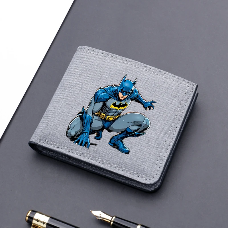 Batmaned Men Square Nylon Wallet Anime Character Card Holder The Dark Knight Cartoon Portable Multi Function Money Clip Gifts view 5
