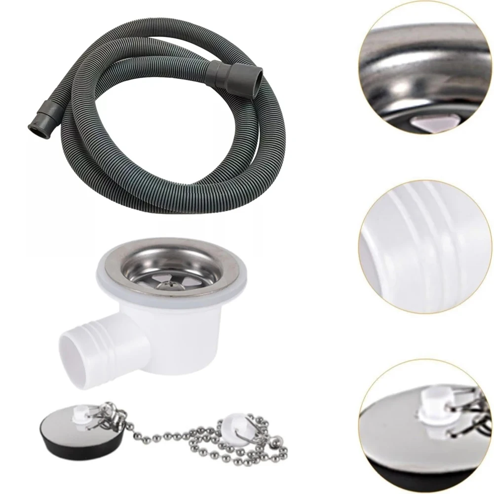 2 Meter Hose Connector RV Sink Drain Leak-Proof Hose ABS Material Fast Installation Process Long-Term Durability