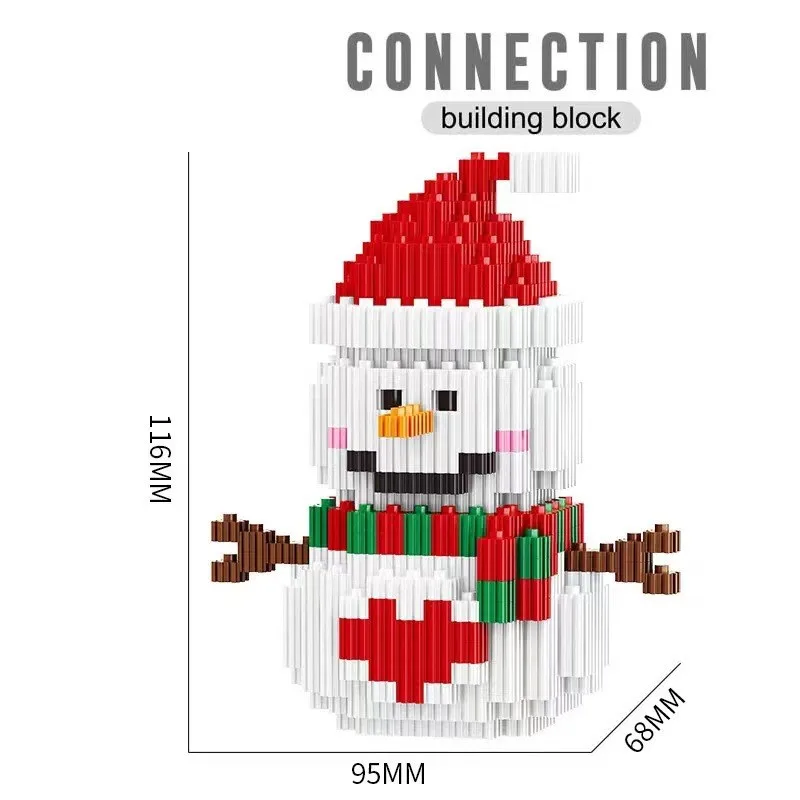 Christmas Santa Claus Model 271-379Pcs Self-Locking Building Blocks DIY Assembled Set Children\'s Puetic Building Blocks Toys