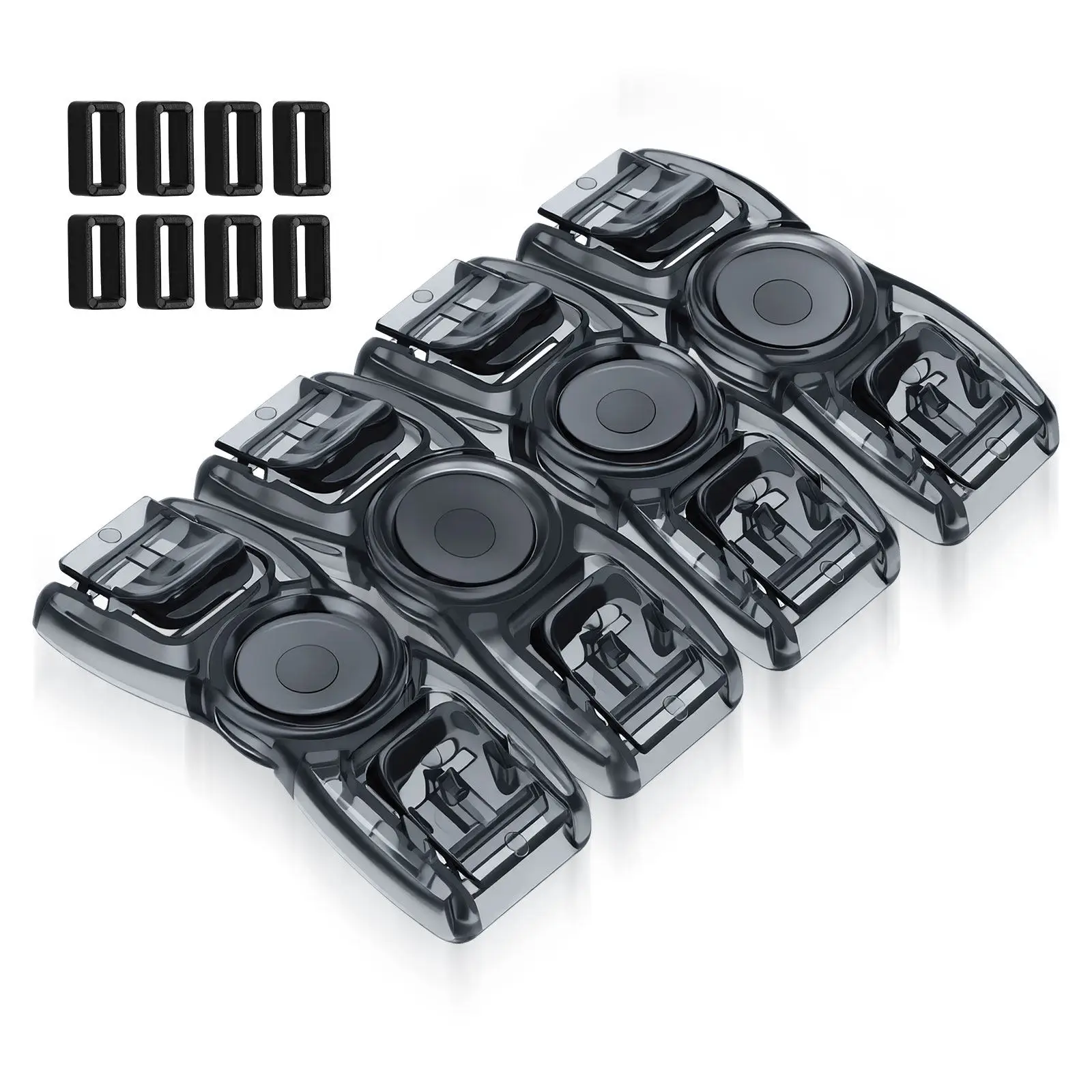 4Pcs Universal Swim Goggles Buckles Black Clip on Swimming Glasses Strap Button Replacement Accessory Goggles Connector