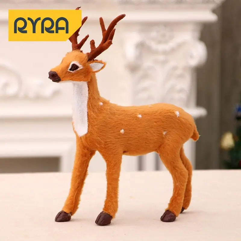 Sika Deer Artificial Plush Rena Ornamentos, Simulação Bonito, Estatueta De Rena De Natal, Adereços Fotográficos Infantis