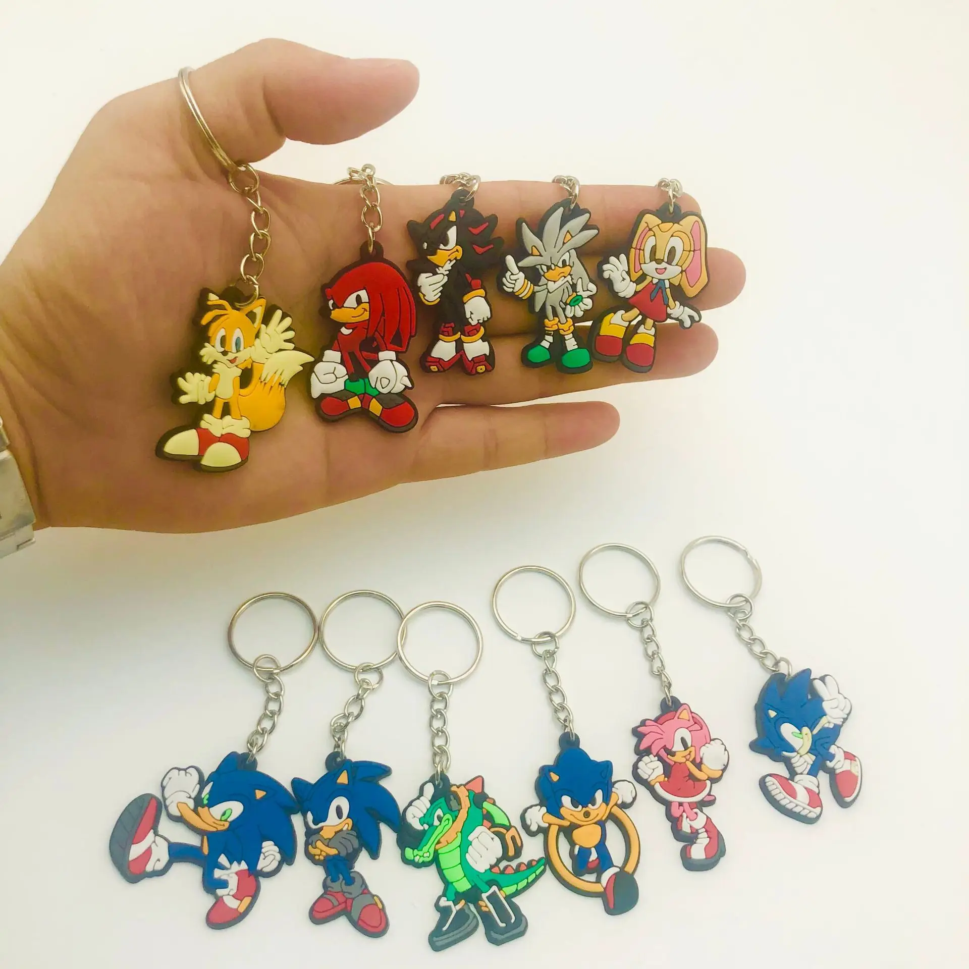 Anime Game Peripheral Sonic Keychain Schoolbag Ornament Vinyl Figure Collection Model Toys Keychain 4cm