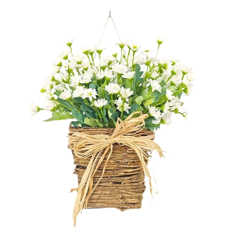 K1MF Durable Artificial Flowers Baskets Long Lasting and Fade Resistant Fake Plant Baskets Suitable for Any Occasion