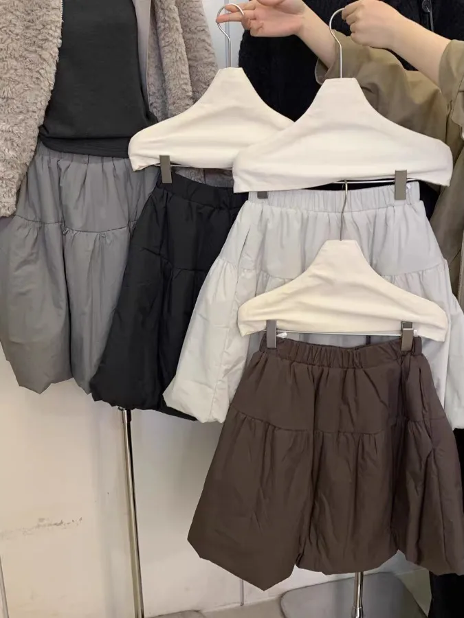 Coréen Sle couleur Pure ort f-longueur jupe femmes Faion printemps automne hiver marque étiquette supprimé coton bourgeon réduction de l'âge