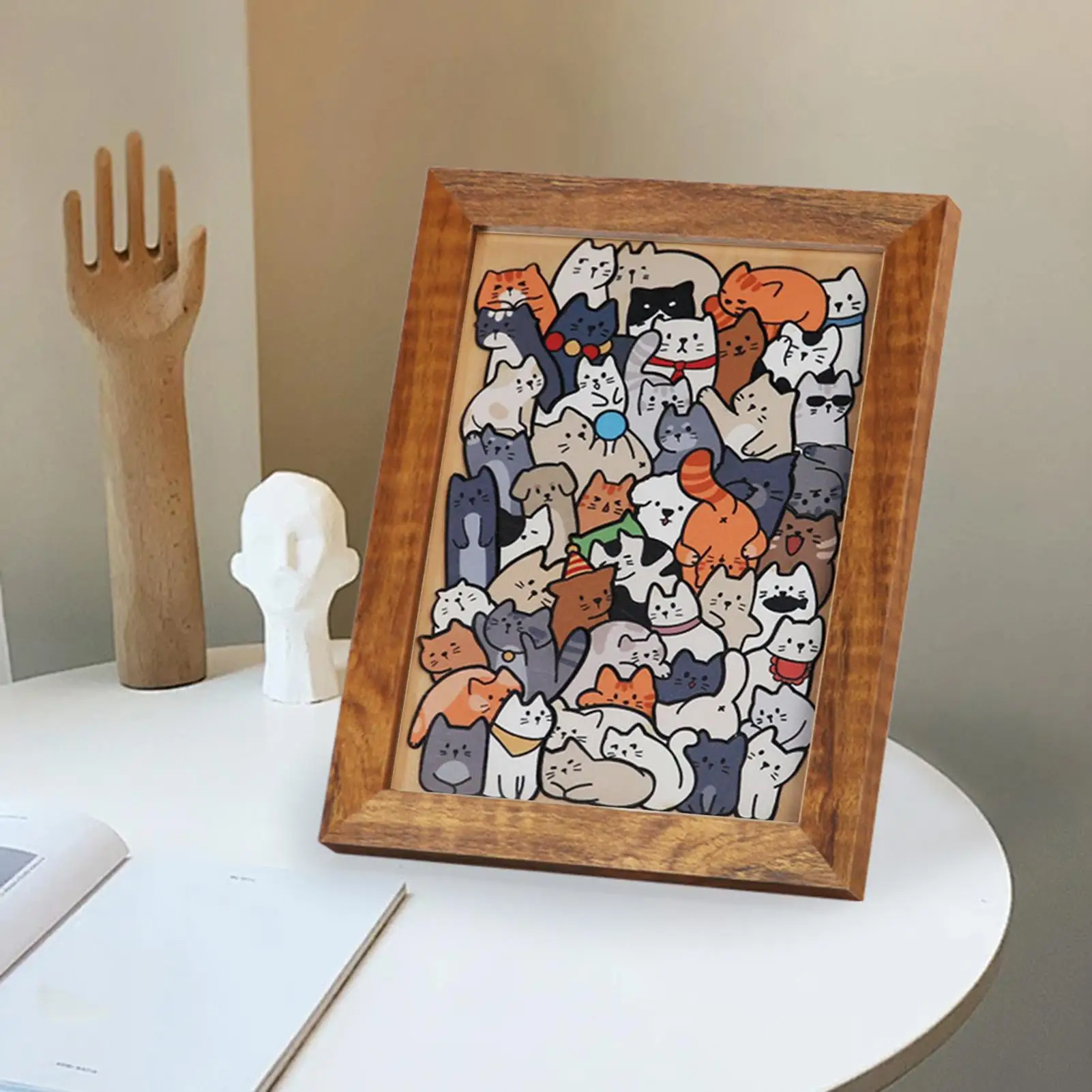 ปริศนาจิ๊กซอว์สำหรับเด็ก เกมกระดานธีมแมว ปริศนาสร้างสรรค์สำหรับเด็ก เกมครอบครัว วันหยุดฝนตก การสังสรรค์วันหยุดสุดสัปดาห์