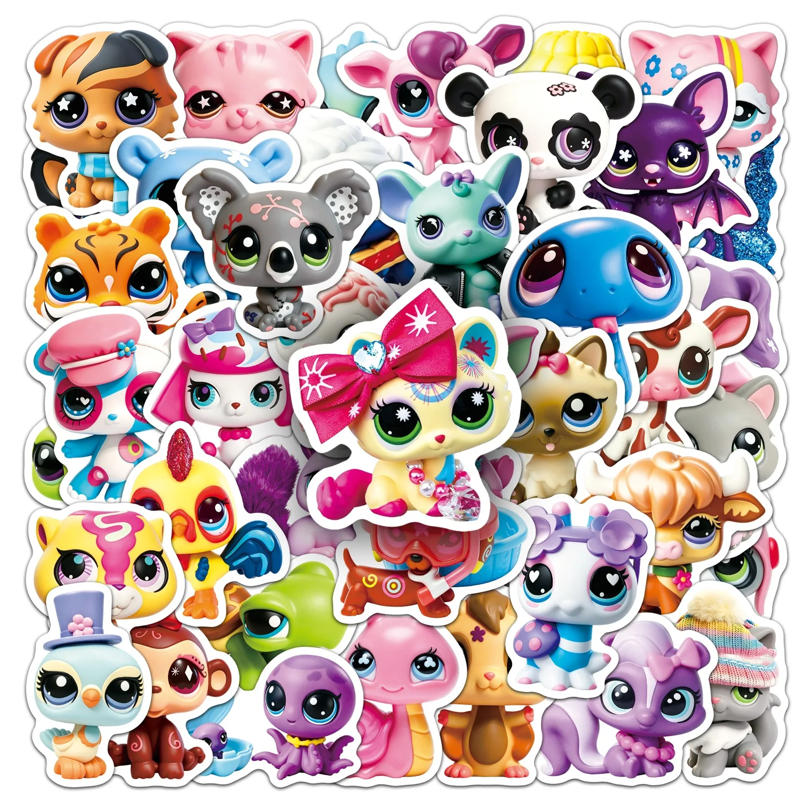 50 Stück Littlest Pet Shop Spiel-Graffiti-Aufkleber Niedliche Haustier-Cartoon-Aufkleber DIY Gepäck Handy Gitarre Scrapbook Wasserdichte Aufkleber – Detail 2