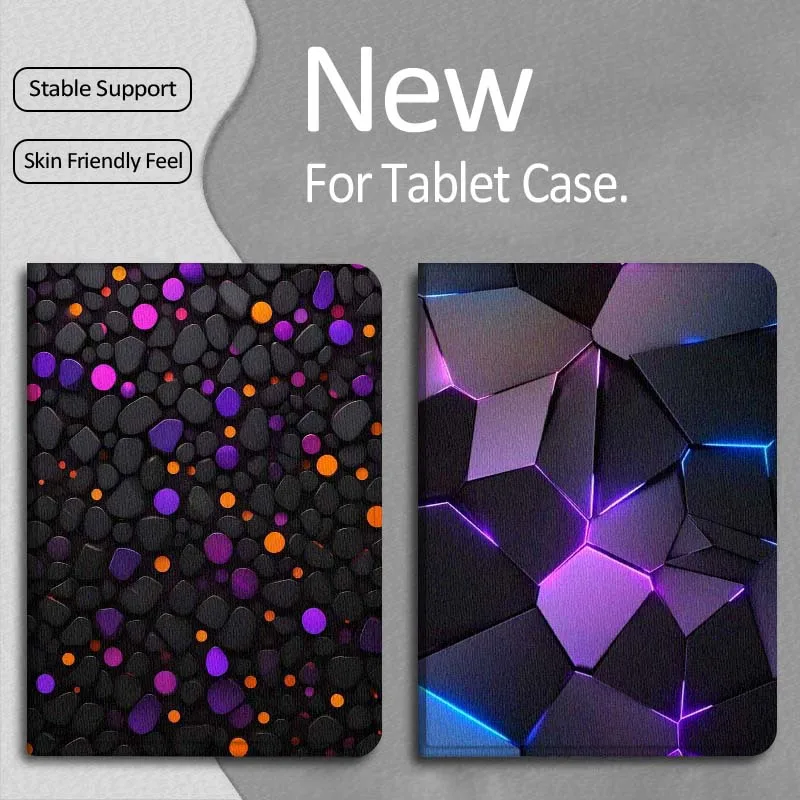

Black Purple Orange Spots Gift For Apple iPad Pro Air 13 2 7th 6th 2025 M2 M3 M4 M512.9 13 inch Foldable Tablet Case