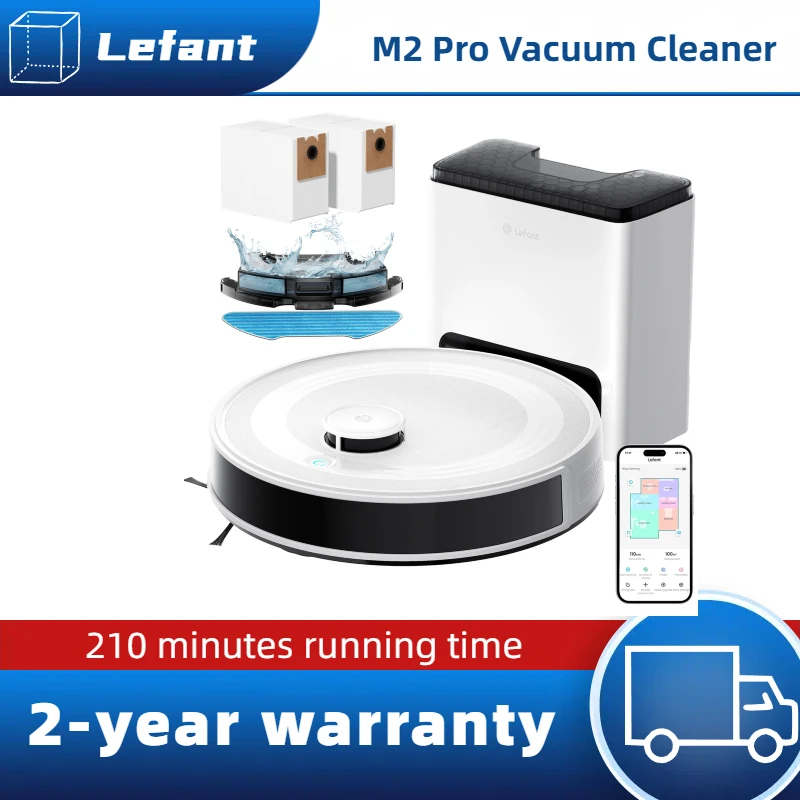 M2 Pro Lefant Robot Vacuum and Mop Combo,Self-Emptying with ,5500Pa LiDAR Robotic Vacuum Cleaner with Precision Mapping,