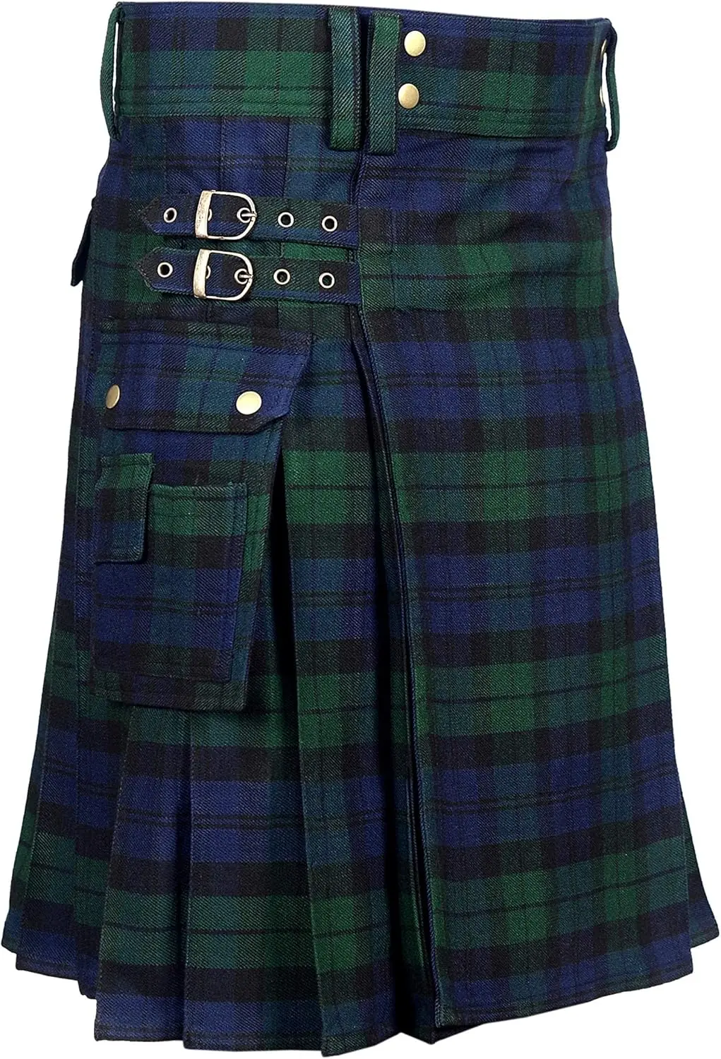 

Tartan Utility Kilts for Men Tartan Kilt with Straps and Large Cargo Pockets