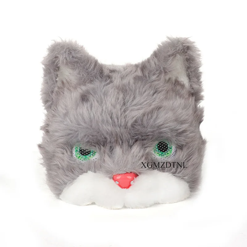 Masque de lapin en peluche de simulation de fête de Pâques pour fille, couverture de visage d'animal, accessoires de cosplay demi-visage, chat mignon et lapin, maquillage de danse, 2024